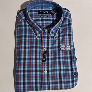 Chaps Long sleeve Men's Dress Shirt Nwt Plaid red